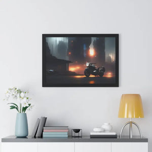 Gallery Canvas Wraps Motorcycle Night City Framed Poster by Dipaliz - Posters Prints & Visual Artwork