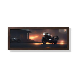 Gallery Canvas Wraps Motorcycle Night City Framed Poster by Dipaliz - Posters Prints & Visual Artwork