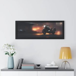 Gallery Canvas Wraps Motorcycle Night City Framed Poster by Dipaliz - Posters Prints & Visual Artwork