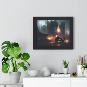Gallery Canvas Wraps Motorcycle Night City Framed Poster by Dipaliz - Posters Prints & Visual Artwork