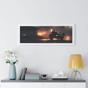 Gallery Canvas Wraps Motorcycle Night City Framed Poster by Dipaliz - Posters Prints & Visual Artwork