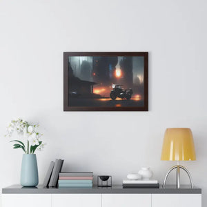 Gallery Canvas Wraps Motorcycle Night City Framed Poster by Dipaliz - Posters Prints & Visual Artwork