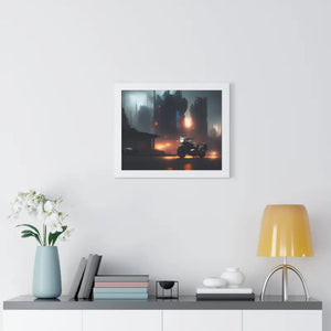 Gallery Canvas Wraps Motorcycle Night City Framed Poster by Dipaliz - Posters Prints & Visual Artwork