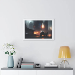 Gallery Canvas Wraps Motorcycle Night City Framed Poster by Dipaliz - Posters Prints & Visual Artwork