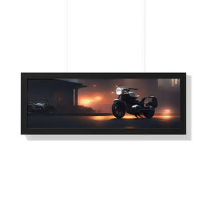 Gallery Canvas Wraps Motorcycle Night City Framed Poster by Dipaliz - Posters Prints & Visual Artwork