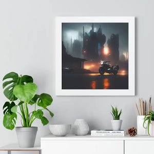 Gallery Canvas Wraps Motorcycle Night City Framed Poster by Dipaliz - Posters Prints & Visual Artwork