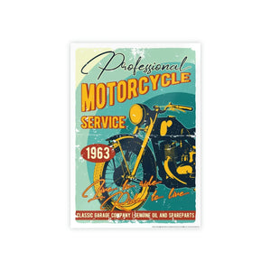 Vibrant Gloss Posters - High Voltage Motorcycle Art - Dipaliz - Prints & Visual Artwork