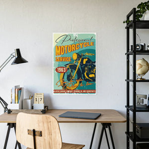 Vibrant Gloss Posters - High Voltage Motorcycle Art - Dipaliz - Prints & Visual Artwork