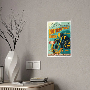 Vibrant Gloss Posters - High Voltage Motorcycle Art - Dipaliz - Prints & Visual Artwork