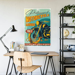 Vibrant Gloss Posters - High Voltage Motorcycle Art - Dipaliz - Prints & Visual Artwork
