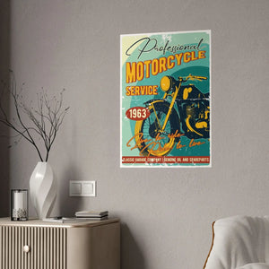 Vibrant Gloss Posters - High Voltage Motorcycle Art - Dipaliz - Prints & Visual Artwork