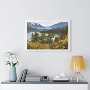 Mountains Adventure Awaits Framed Horizontal Poster - Dipaliz - Posters Prints & Visual Artwork