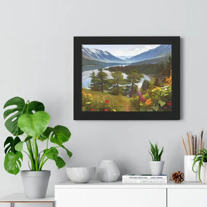 Mountains Adventure Awaits Framed Horizontal Poster - Dipaliz - Posters Prints & Visual Artwork