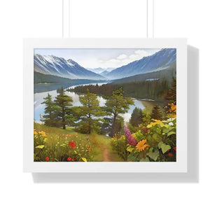 Mountains Adventure Awaits Framed Horizontal Poster - Dipaliz - 20’’ x 16’’ / White - Posters Prints & Visual Artwork