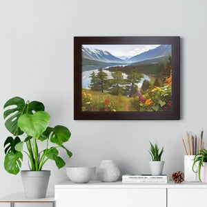 Mountains Adventure Awaits Framed Horizontal Poster - Dipaliz - Posters Prints & Visual Artwork