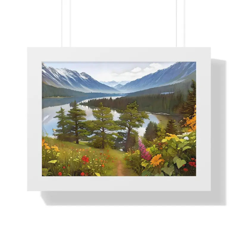 Mountains - Adventure Awaits | Dipaliz - 16″ x 12″ / White - Posters Prints & Visual Artwork