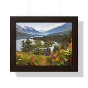 Mountains Adventure Awaits Framed Horizontal Poster - Dipaliz - Posters Prints & Visual Artwork