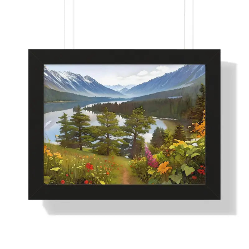 Mountains - Adventure Awaits | Dipaliz - 16″ x 12″ / Black - Posters Prints & Visual Artwork