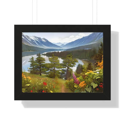 Mountains - Adventure Awaits | Dipaliz - 16″ x 12″ / Black - Posters Prints & Visual Artwork