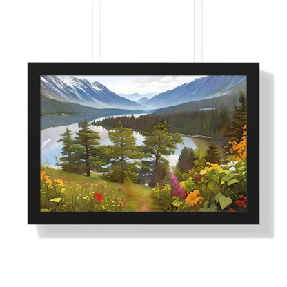 Mountains - Adventure Awaits | Dipaliz - 24″ x 16″ / Black - Posters Prints & Visual Artwork