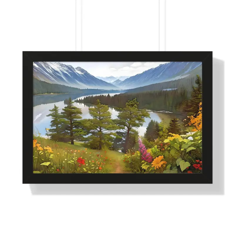 Mountains - Adventure Awaits | Dipaliz - 24″ x 16″ / Black - Posters Prints & Visual Artwork
