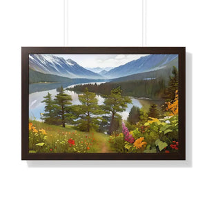 Mountains Adventure Awaits Framed Horizontal Poster - Dipaliz - 30’’ x 20’’ / Walnut - Posters Prints & Visual Artwork