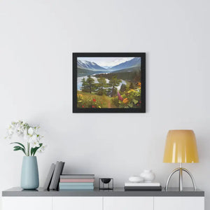Mountains Adventure Awaits Framed Horizontal Poster - Dipaliz - Posters Prints & Visual Artwork