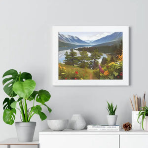 Mountains Adventure Awaits Framed Horizontal Poster - Dipaliz - Posters Prints & Visual Artwork