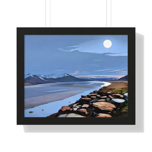 Gallery Canvas Wraps Mountain Sea View Framed Poster by Dipaliz - 20’’ x 16’’ / Black - Posters Prints & Visual Artwork