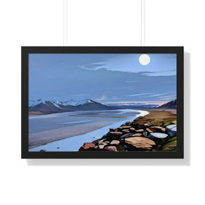 Gallery Canvas Wraps Mountain Sea View Framed Poster by Dipaliz - 30’’ x 20’’ / Black - Posters Prints & Visual Artwork