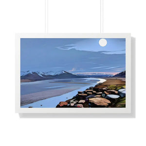 Gallery Canvas Wraps Mountain Sea View Framed Poster by Dipaliz - 30’’ x 20’’ / White - Posters Prints & Visual Artwork