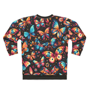 Unisex Multi Colored Butterflies Sweatshirt - Fleece - Dipaliz - Sweatshirts
