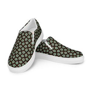Artistic Canvas Shoes - Muted Green Abstract - Dipaliz - Sneakers