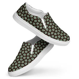 Artistic Canvas Shoes - Muted Green Abstract - Dipaliz - Sneakers