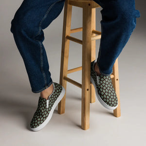 Artistic Canvas Shoes - Muted Green Abstract - Dipaliz - Sneakers