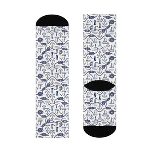 Dipaliz Nautical Crew Socks Sailboat Cushioned