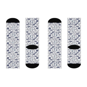 Dipaliz Nautical Crew Socks Sailboat Cushioned
