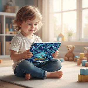 Dipaliz Ocean Swirl Tablet Folio Case Vegan Leather Cover - Computer Accessories