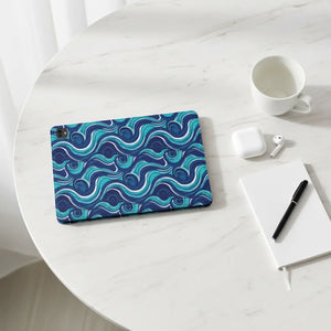 Dipaliz Ocean Swirl Tablet Folio Case Vegan Leather Cover - Computer Accessories