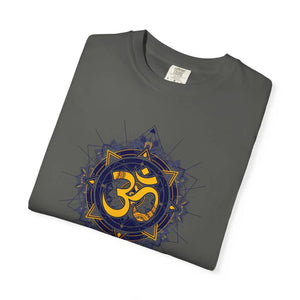 Dipaliz Om Mandala Symbol Yoga Tee Garment Dyed Cotton - T-shirts