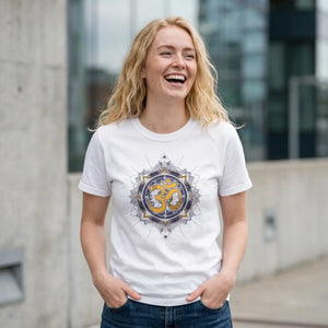 Dipaliz Om Mandala Symbol Yoga Tee Garment Dyed Cotton - T-shirts