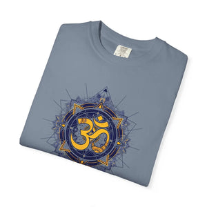 Dipaliz Om Mandala Symbol Yoga Tee Garment Dyed Cotton - T-shirts
