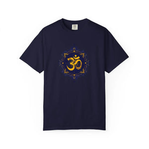 Dipaliz Om Mandala Symbol Yoga Tee Garment Dyed Cotton - T-shirts