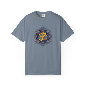 Dipaliz Om Mandala Symbol Yoga Tee Garment Dyed Cotton - T-shirts