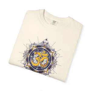 Dipaliz Om Mandala Symbol Yoga Tee Garment Dyed Cotton - T-shirts