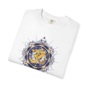 Dipaliz Om Mandala Symbol Yoga Tee Garment Dyed Cotton - T-shirts