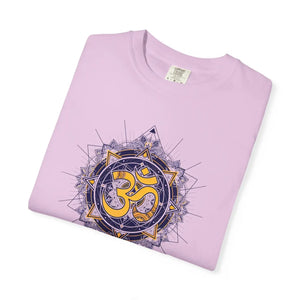 Dipaliz Om Mandala Symbol Yoga Tee Garment Dyed Cotton - T-shirts