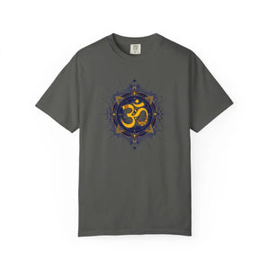 Dipaliz Om Mandala Symbol Yoga Tee Garment Dyed Cotton - T-shirts
