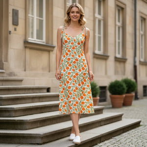 Dipaliz Orange Blossom Floral Midi Dress - Chiffon Party - Dresses - s