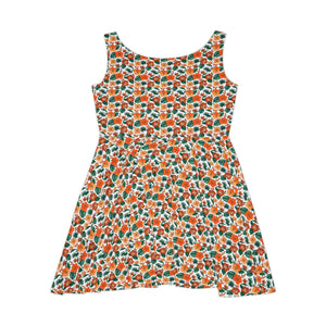 Orange Flower Skater Dress – Organic Cotton - Dipaliz - Dresses - s